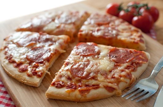 Delicious Italian pizza with melted mozzarella cheese 