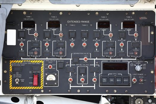 Control panel of the fuel system of an aircraft