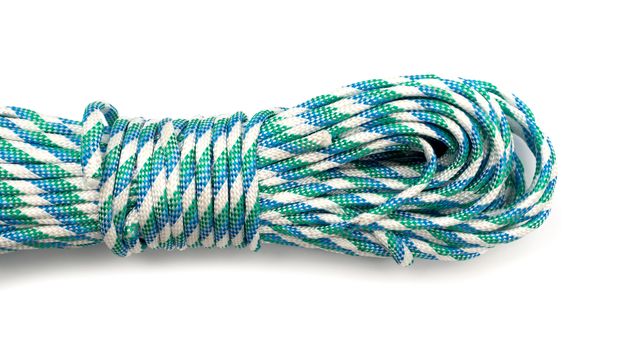 Coiled Nylon Rope isolated on white background