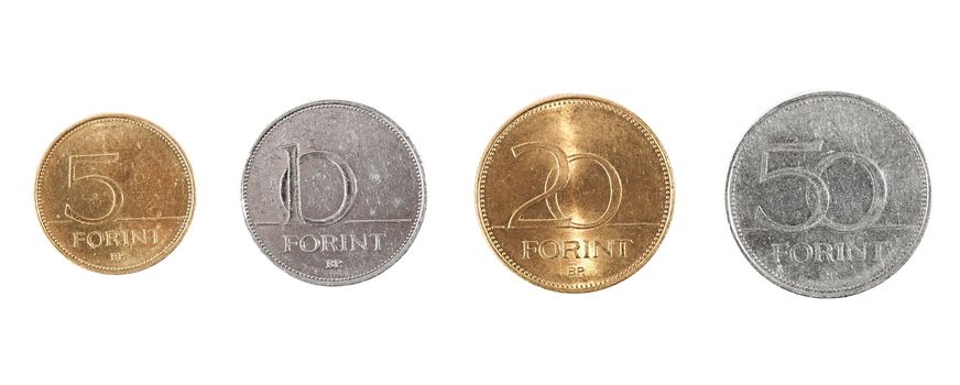 Set of Hungarian forint coins