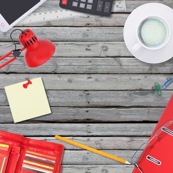 Lie on wooden floor office objects. Business concept