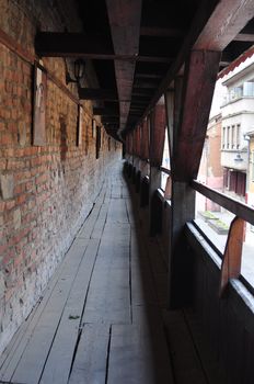 inside the guild wall on cetatii street sibiu romania