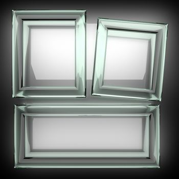 polished metal background with glass