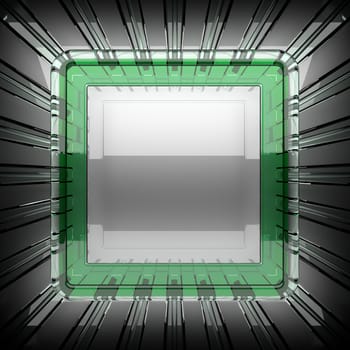 polished metal background with glass