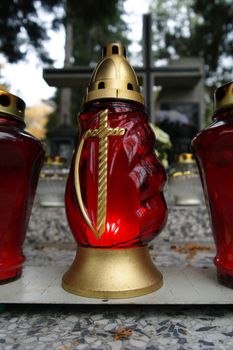 candles on a grave