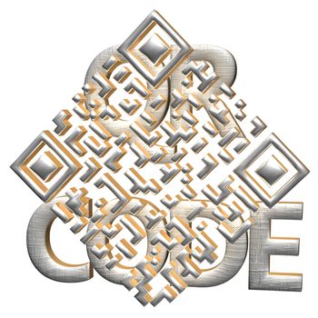 Abstract example of a three-dimensional QR code as a background