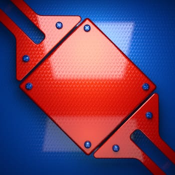 red and blue metal background