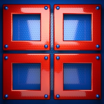 red and blue metal background