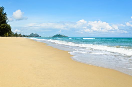 Beautiful clean beach and sea at Ban Krut in Prachuap Khiri Khan Province of Thailand.
