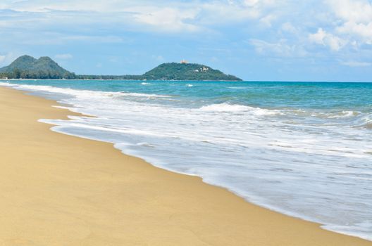 Beautiful clean beach and sea at Ban Krut in Prachuap Khiri Khan Province of Thailand.
