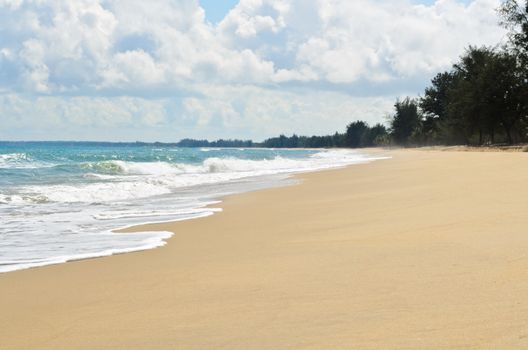 Beautiful clean beach and sea at Ban Krut in Prachuap Khiri Khan Province of Thailand.
