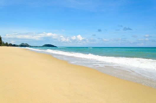 Beautiful clean beach and sea at Ban Krut in Prachuap Khiri Khan Province of Thailand.
