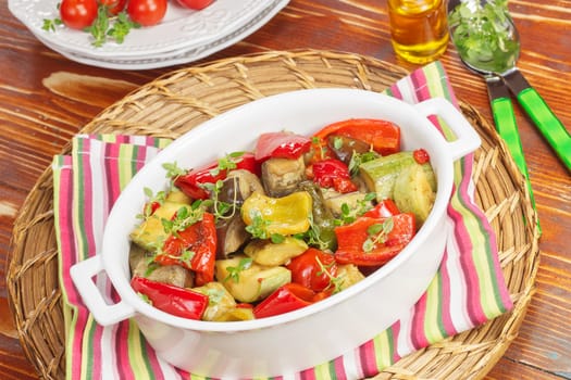 Grilled vegetables with rosemary and thyme