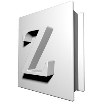 Book with letter Z on the cover, 3d render