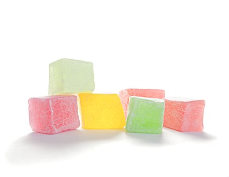 Turkish delight isolated over white background