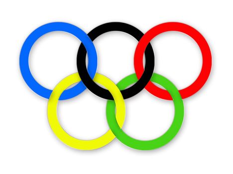 multicolor olympic rings isolated on the white background