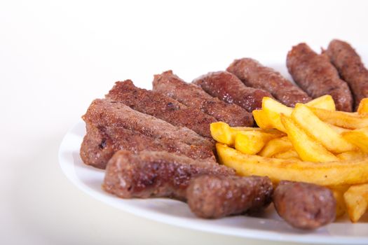 Grilled dish of minced meat taditional called cevapcici