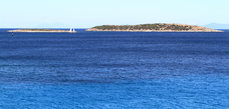 Beautiful landscape of the beautiful turquoise sea in Croatia Vis Island