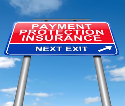 Illustration depicting a sign with a payment protection insurance concept.