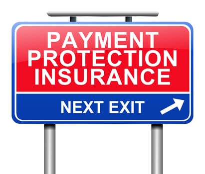 Illustration depicting a sign with a payment protection insurance concept.