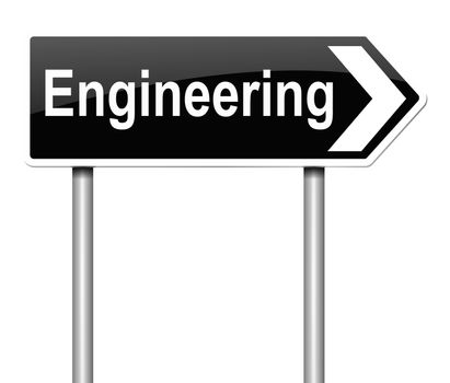 Illustration depicting a sign with an engineering concept.