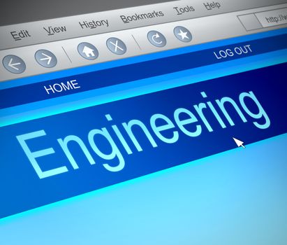 Illustration depicting a computer screen capture with an engineering concept.