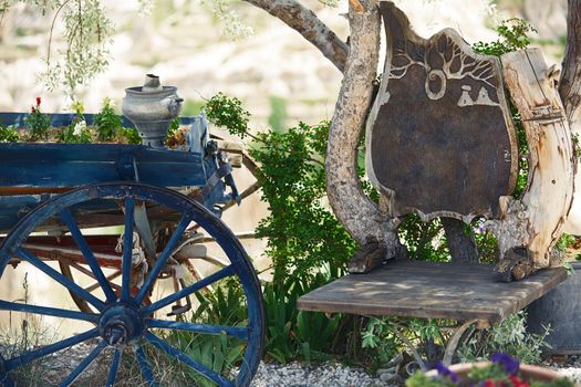 Old wooden wagon in Turkey village