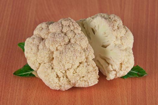 fresh cauliflower on the table, healthy food