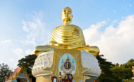 Phra Phuttha Kitti Siri Chai, Large golden buddha statue on the Thongchai mountain at Ban Krut in Prachuap Khiri Khan Province of Thailand
