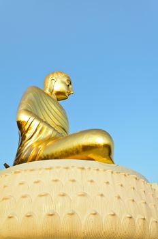 Phra Phuttha Kitti Siri Chai, Large golden buddha statue on the Thongchai mountain at Ban Krut in Prachuap Khiri Khan Province of Thailand
