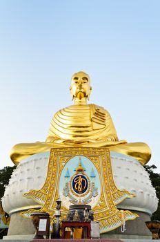Phra Phuttha Kitti Siri Chai, Large golden buddha statue on the Thongchai mountain at Ban Krut in Prachuap Khiri Khan Province of Thailand
