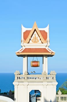 Bell Tower in the Phra Mahathat Chedi Phakdi Prakat pagoda on Thongchai mountain at Ban Krut, Prachuap Khiri Khan Province, Thailand.
