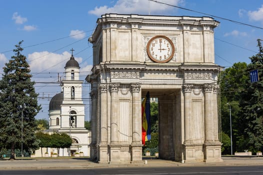 Triumphal Arch at Great National Assembly Square, Chisinau, Moldova