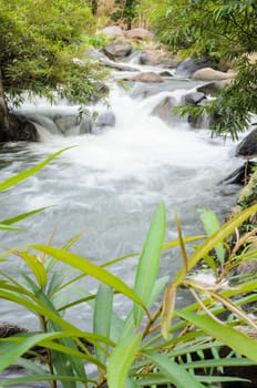 Kaeng Som Maw, Small waterfall at tropical forests in Ratchaburi Province of Thailand.

