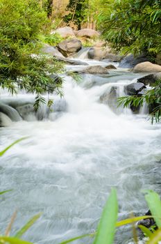 Kaeng Som Maw, Small waterfall at tropical forests in Ratchaburi Province of Thailand.
