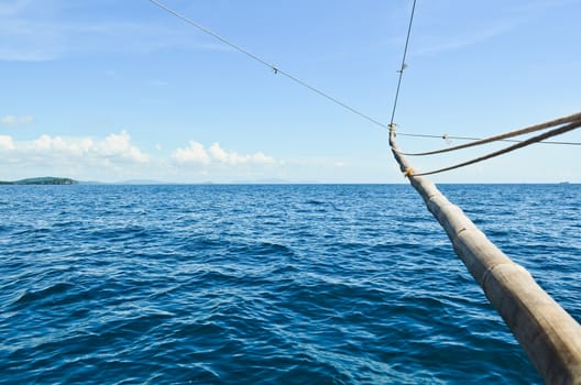 Landscape blue sea on the bright sky of summer, Thailand