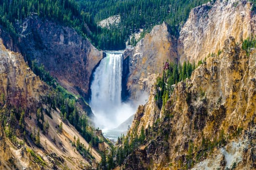 Landscape view at Grand canyon of Yellowstone, Wyoming, USA