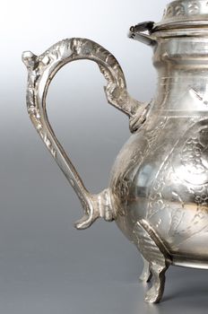 antique silver jug detail