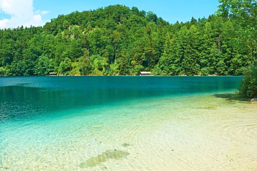 Alpsee lake at Hohenschwangau near Munich in Bavaria, Germany