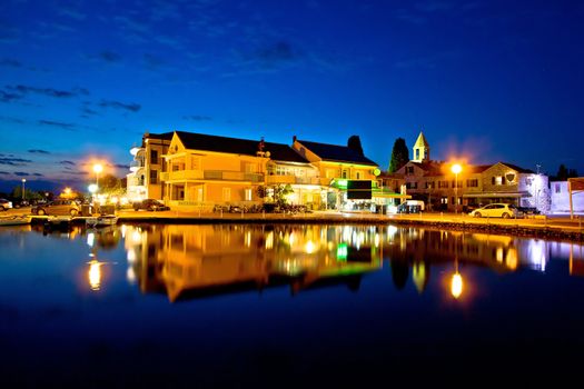 Sukosan village evening waterfront view, tourist destination in Dalmatia, Croatia