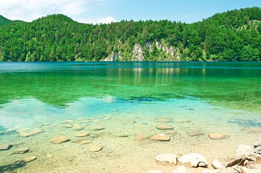 Alpsee lake at Hohenschwangau near Munich in Bavaria, Germany