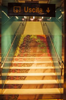 NAPLES, FEBRUARY 23: modern subway station Universita. This Station was opened at the end of 2011 on February 23, 2014 in Naples, Italy 