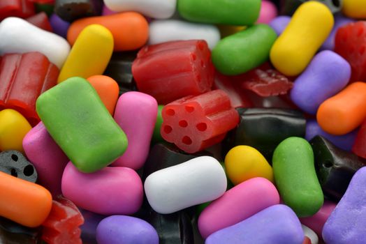 Close-up of an assortment of liquorice sweets