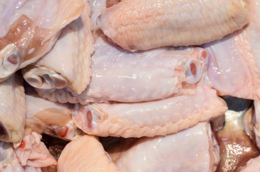 Fresh chilled chicken wings, Wait sell in the market