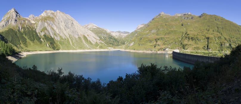 panoramic view of the Morasco lake in Formazza valley, Piedmont - Italy