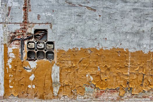 Old, vintage electrical system on the wall