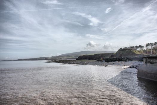 Moody clouds over the somerset coast at Watchet