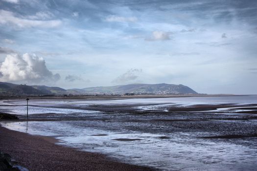 Moody clouds over the somerset coast at Watchet