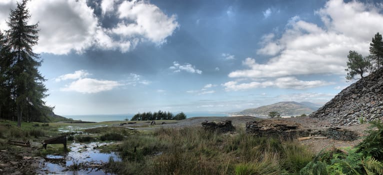 a view over sunny cardigan bay from the hills above