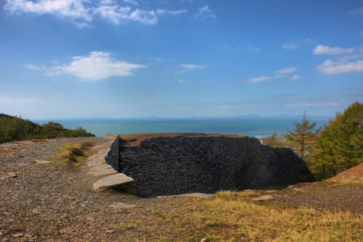 a view over sunny cardigan bay from the hills above